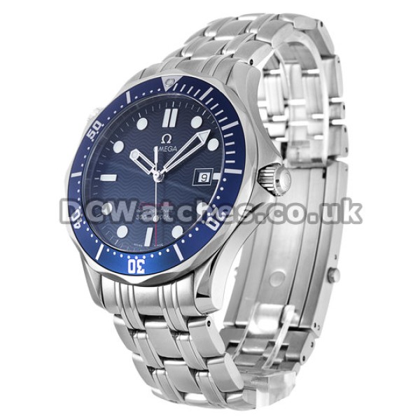 Popular Swiss 41MM Omega Seamaster Blue Dial Replica Watches For Men