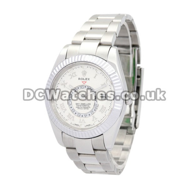 Elegant White Gold Rolex Sky-Dweller 42MM Replica Watches For Men