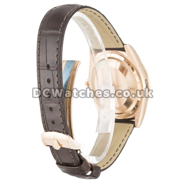 Chocolate Baton Dial Rolex Day-Date Brown Crocodile Bracelet Replica Watches