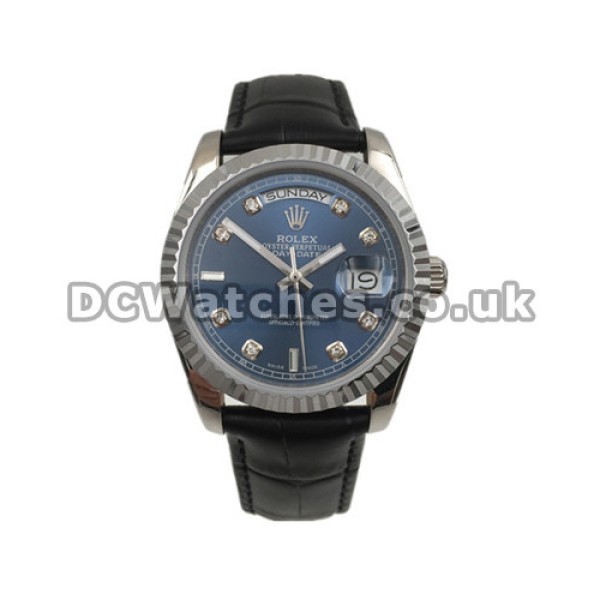 Best UK Blue Dials Rolex Day-Date Automatic Replica Watches