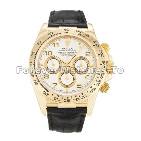 Perfect Replica Rolex Daytona 116518 40 MM White Dials Gold Cases Online
