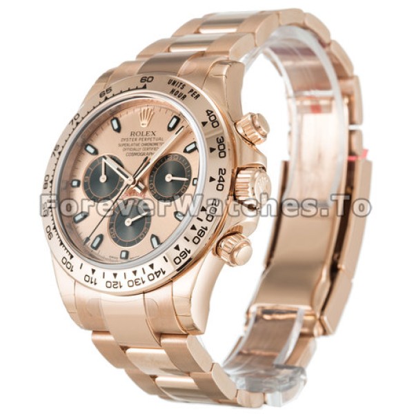 AAA Quality 40 MM Rolex Daytona 116505 Pink Dials Rose Gold Cases Men Replica Watches