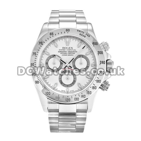 40MM Rolex Daytona Replica Male Watches With White Dials