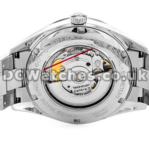 Tag Heuer Carrera Series Black Dial Stainless Steel Strap Replica Watches
