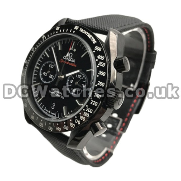 Black Ceramic 44MM Omega Speedmaster Fake Quartz Watches For Men