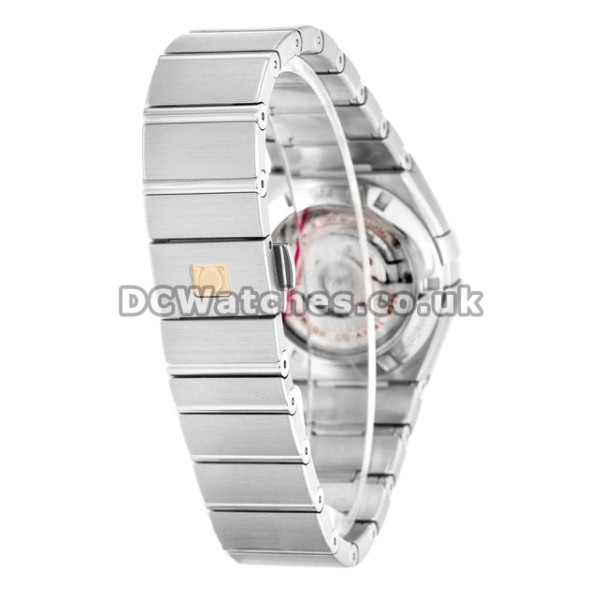 Superior Omega Constellation 31MM Steel Case Diamonds Bezel Steel Bracelet Fake Watches