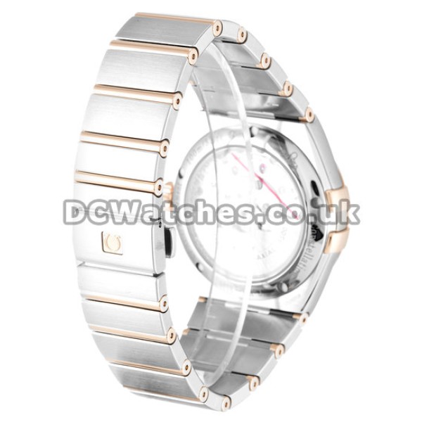 AAA Copy Omega Constellation Brown Diamond Dial Rose Gold & Steel Bracelet Watches