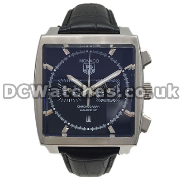 Tag Heuer Monaco Series Leather Strap Copy Watches For UK Sale
