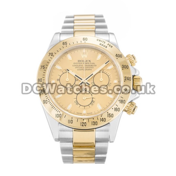 UK Rolex Daytona 116523 Steel & Yellow Gold Cases Mens 40 MM Replica Watches