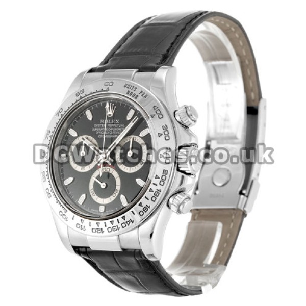 Daytona 116519 Black Baton Dial Mens Replica Watches