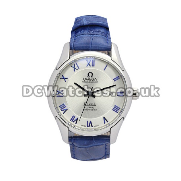 Mens Omega De Ville Hour Vision Blue Bracelet Co-Axial Movement Replica Watches