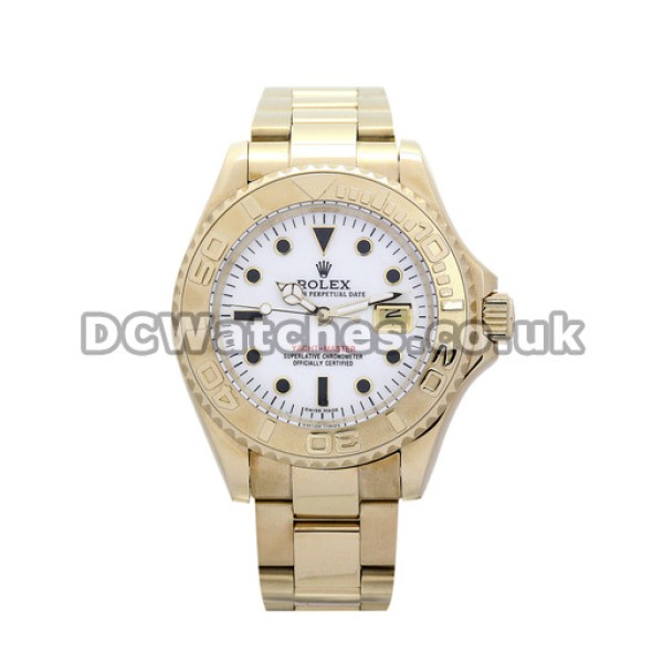 High Quality Rolex Yacht-Master Replica Watches With White Dials And Gold Cases Online