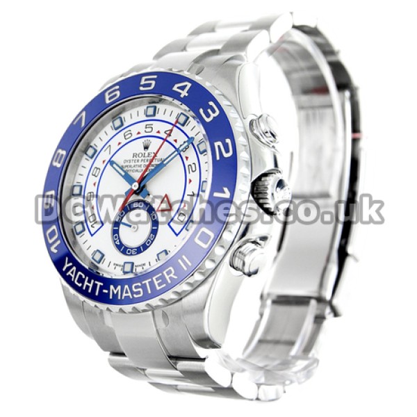 UK 44 MM Best 1:1 Rolex Yacht-Master 116680 Replica Watches With White Dials For Sale