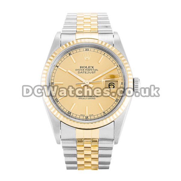 Forever Replica Rolex Datejust Champagne Baton Dial 36MM Watches