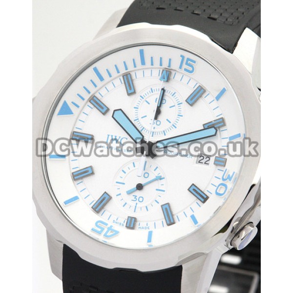 42 MM IWC Aquatimer White and blue Dial Mens Quartz Replica Watches