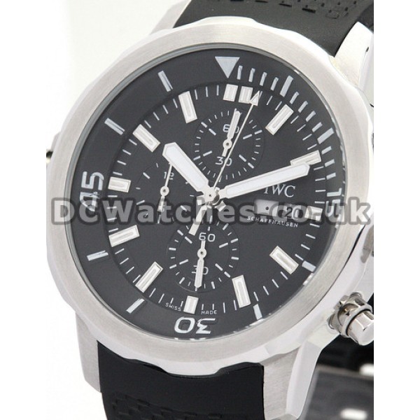 Mens IWC Aquatimer 46 MM Steel Case Rubber Bracelet Replica Watches