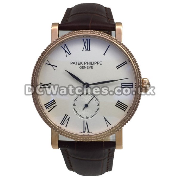 UK Red Gold Patek Philippe Calatrava Fake Watches Sale For Men