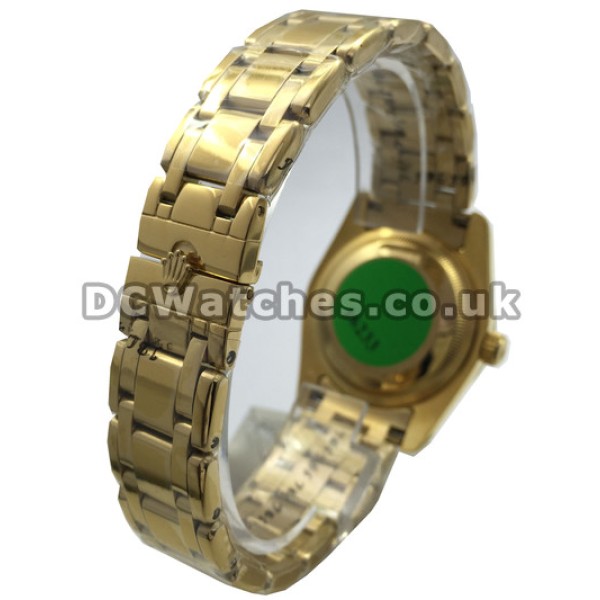 Charming Gold Steel Rolex Champagne Dial Day-Date Fake Watches