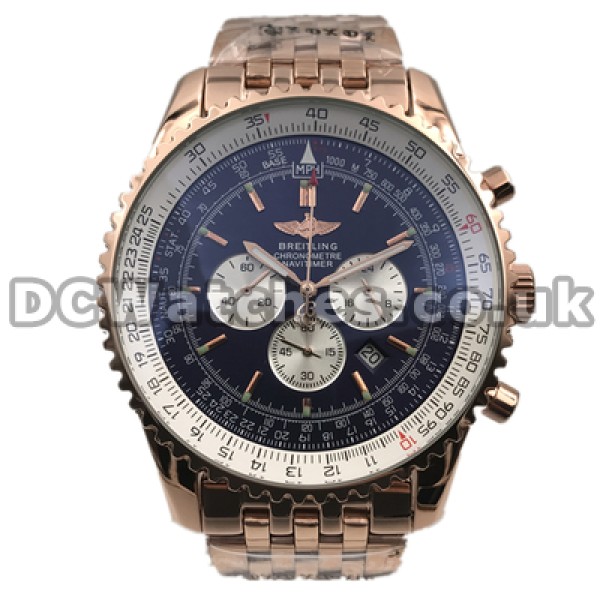 UK Fashionable Breitling Navitimer Replica Watches Black Dial For Men