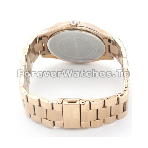 Attractive MICHAEL KORS Slim-catwalk Rose Gold Dial Copy Watches For UK