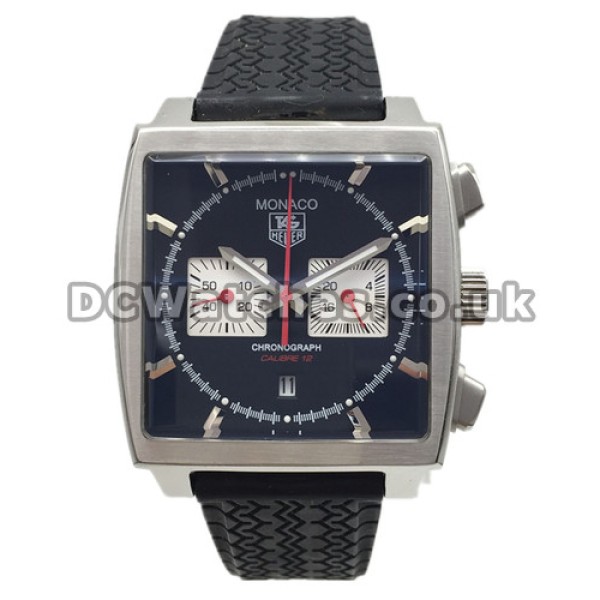 Black Dials 39MM Tag Heuer Monaco Replica Watches With Sturdy Steel Cases Sale