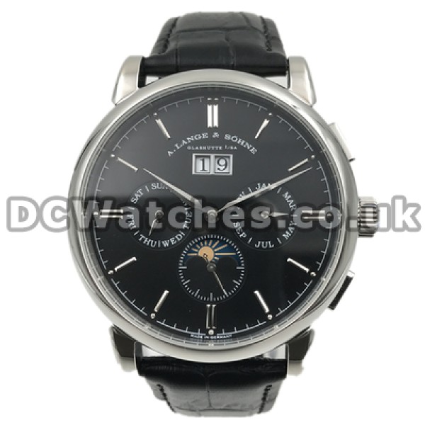 Swiss Black Dials Male Automatic A.Lange & Sohne Saxonia Annual Calendar Fake Watches Online Sale