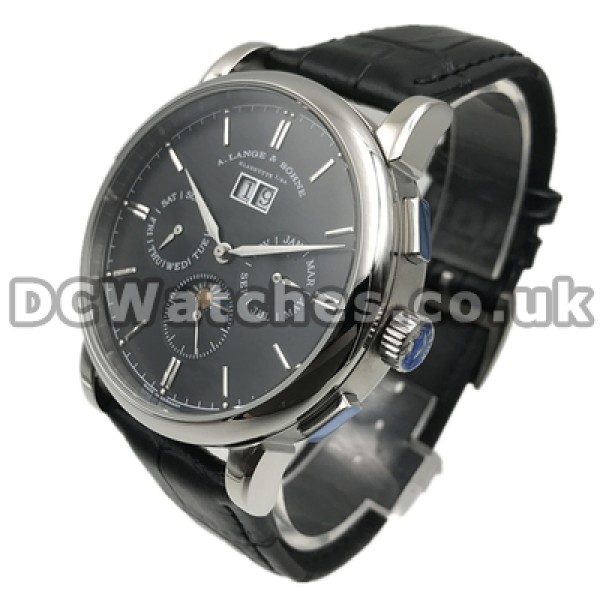 Swiss Black Dials Male Automatic A.Lange & Sohne Saxonia Annual Calendar Fake Watches Online Sale