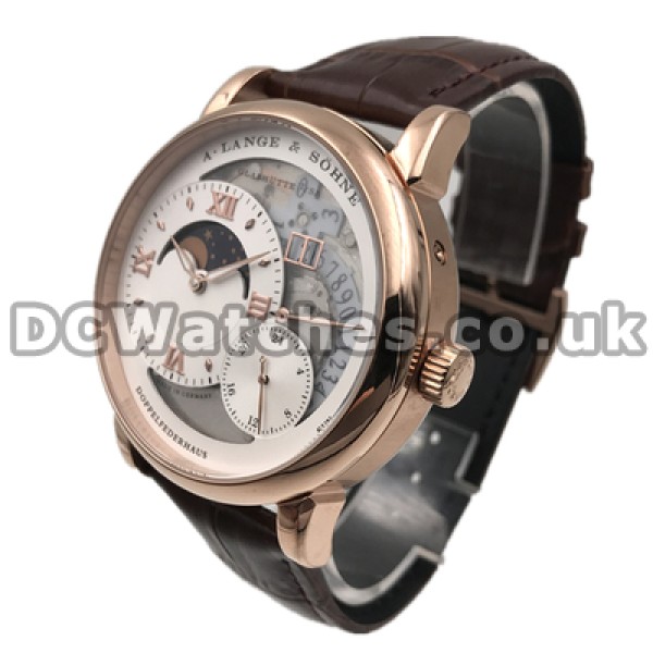 Stable Swiss Automatic Male A.Lange & Sohne Lange 1 Moon Phase Fake Watches With Rose Gold Steel Cases Stable Swiss Automatic Male A.Lange & Sohne Lange 1 Moon Phase Fake Watches With Rose Gold Steel Cases