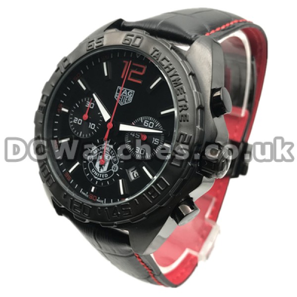 Sturdy Male Black Steel Cases Tag Heuer Formula 1 Sparkling Replica Watches Sales With Black Dials