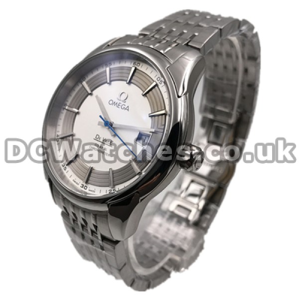 Practical Blue Seconds Hands Male Omega De Ville Fake Watches Online With White Dials