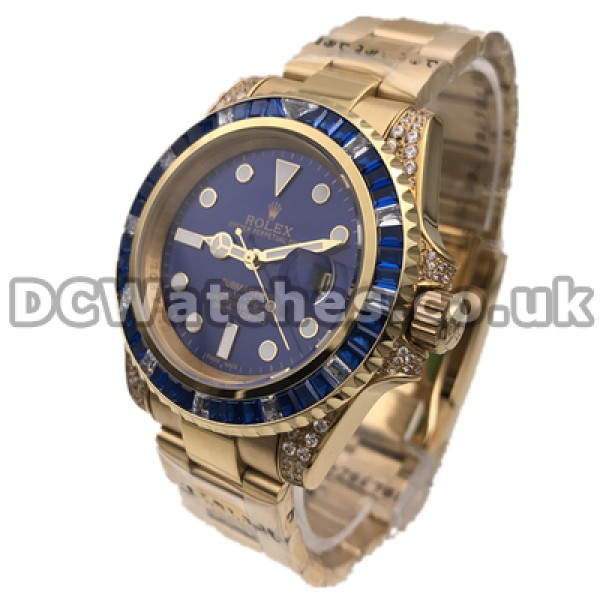 Male Fashionable 40MM Fake Rolex Submariner Watches With Gold Steel Cases Set Auger
