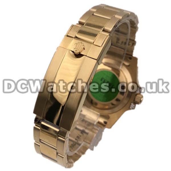Valuable Gold Steel Bracelets Replica Rolex Submariner Watches For Men With Black Dials