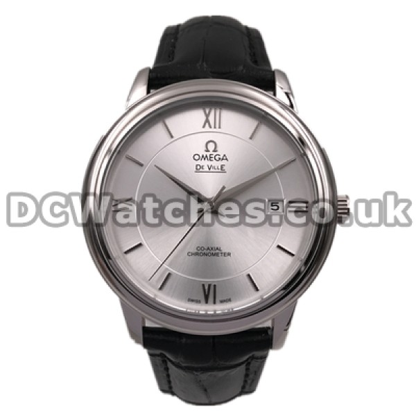 40MM Male Replica Omega De Ville Hour Vision Automatic Watches With Black Straps
