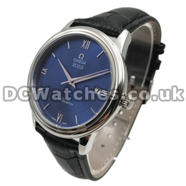 Male 40MM Blue Dials Omega De Ville Hour Vision Replica Automatic Watches