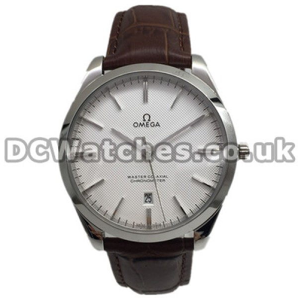 Elegant 40MM Omega De Ville Hour Vision Fake Watches With Steel Cases And White Dials