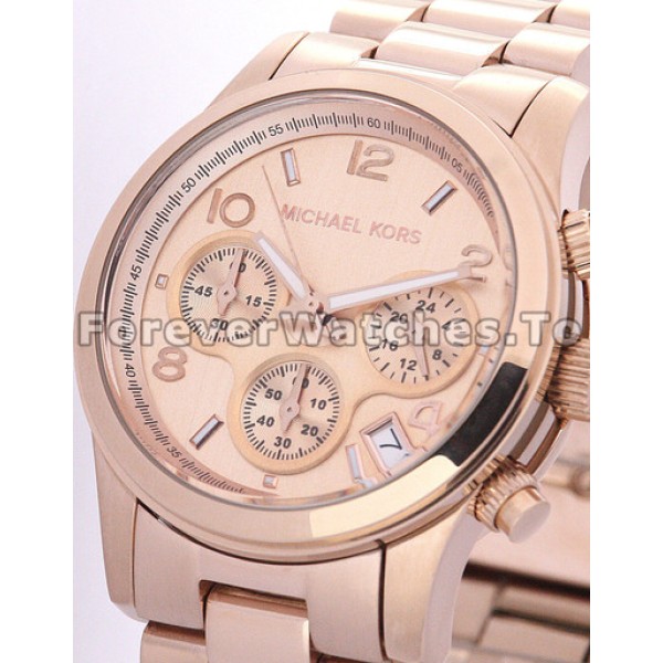 Precious UK MICHAEL KORS Copy Watches With Rose Gold & Steel Cases And Bracelets