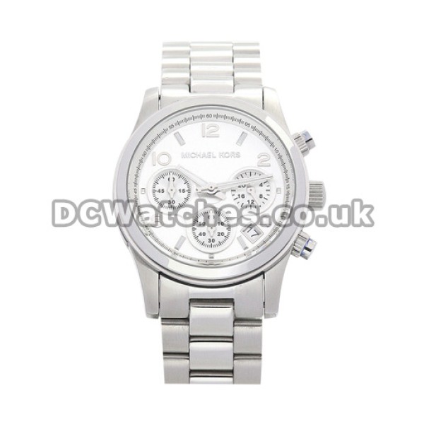 Sturdy 38MM Steel MICHAEL KORS Replica Watches With White Dials For UK