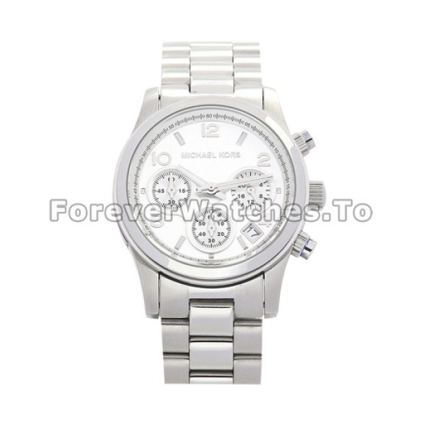 Sturdy 38MM Steel MICHAEL KORS Replica Watches With White Dials For UK