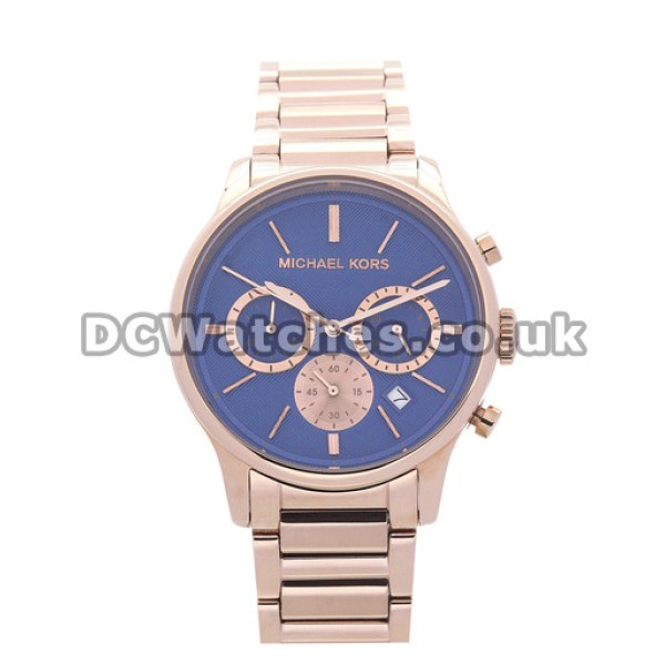 Distinctive Blue Dials MICHAEL KORS Replica Watches UK With Rose Gold Hands And Indexes