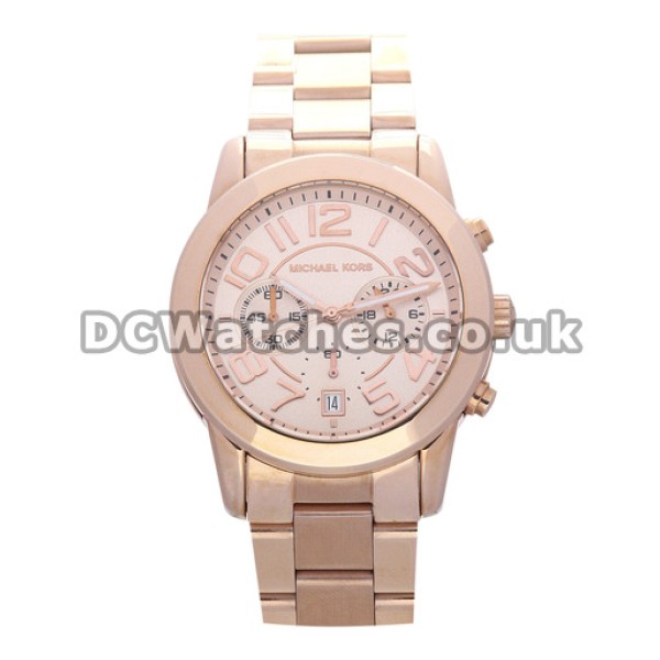 New 41MM MICHAEL KORS Fake Watches With Rose Gold Dials And Arabic Numerals