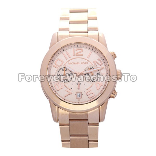 New 41MM MICHAEL KORS Fake Watches With Rose Gold Dials And Arabic Numerals