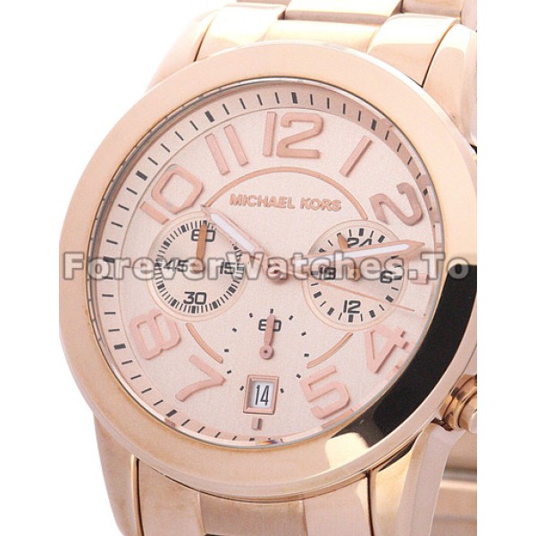 New 41MM MICHAEL KORS Fake Watches With Rose Gold Dials And Arabic Numerals