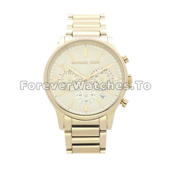 38MM Gold & Steel Cases And Bracelets MICHAEL KORS Replica Watches With Gold Dials
