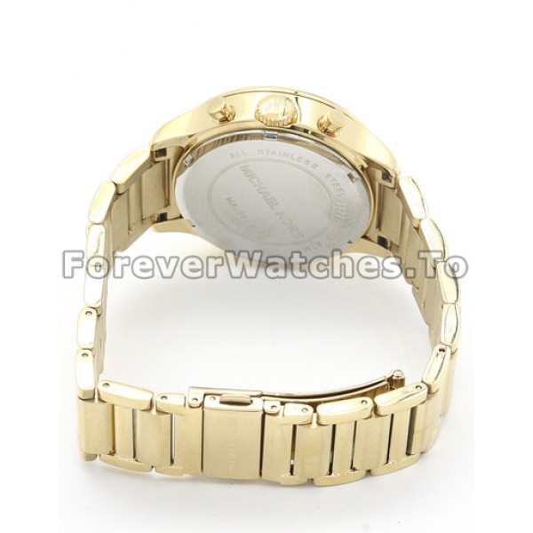 Charming Purple Dials MICHAEL KORS Fake Watches With Gold Hands And Indexes UK