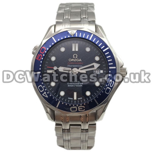 Popular Blue Bezels Omega Seamaster 300M Replica Watches With Blue Dials For UK