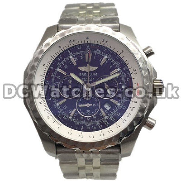 Fashionable Blue Dials Breitling Bentley Replica Watches With 48MM Steel Cases For UK
