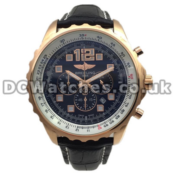 Luxury Black Dials Breitling Aerospace Quartz Copy Watches With Black Belt Straps UK
