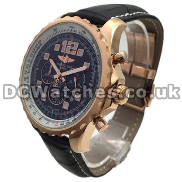 Luxury Black Dials Breitling Aerospace Quartz Copy Watches With Black Belt Straps UK