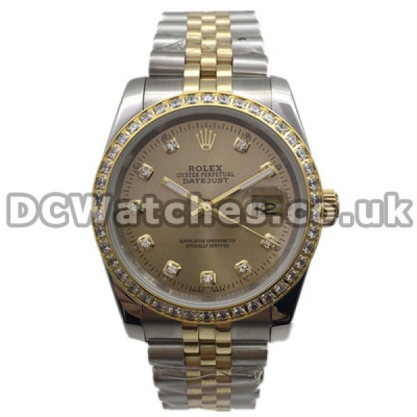 Valuable Diamond Bezels Rolex Datejust 36MM Replica watches With Steel & Yellow Gold Cases And Bracelets