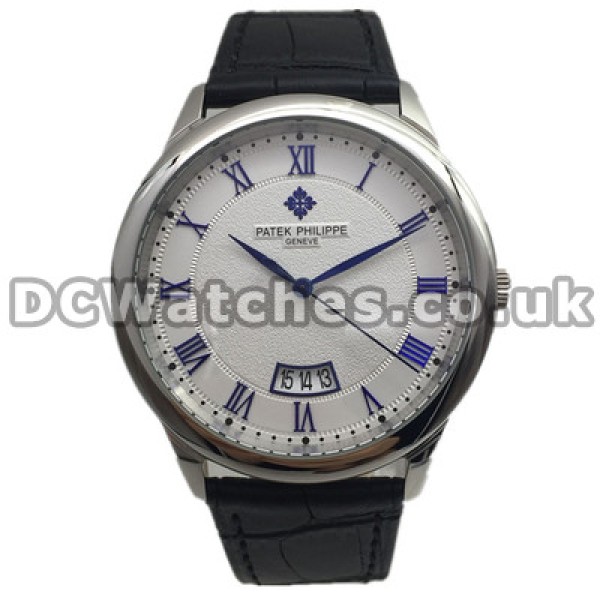 Perfect Replica Patek Philippe Calatrava Watches With White Dials For Men